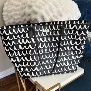 Kate Spade Black and White Wave Tote
